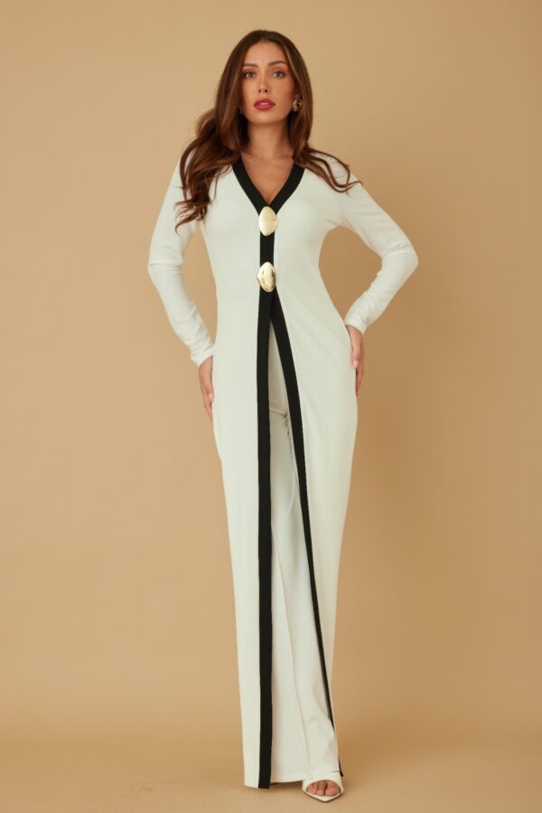 Mirror Stone Double-Layer Long Jumpsuit – Evening