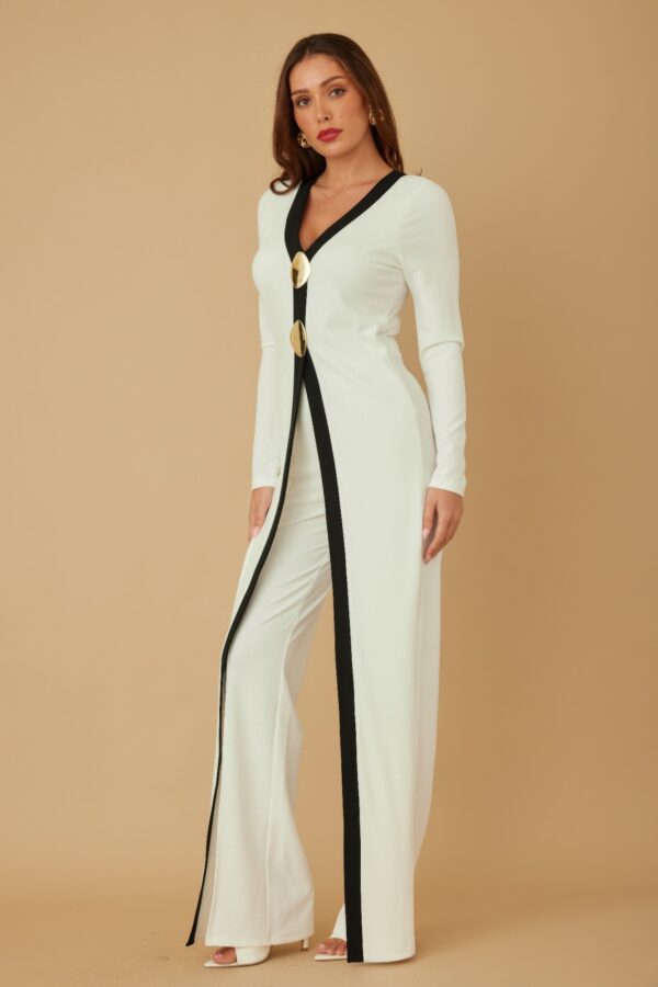 Mirror Stone Double-Layer Long Jumpsuit – Evening