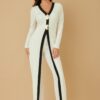 Mirror Stone Double-Layer Long Jumpsuit – Evening
