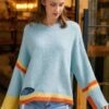 Asymmetrical Cut-Out Colorblock Sweater