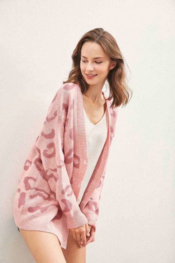 Leopard Button-Down Cardigan – Soft Knit