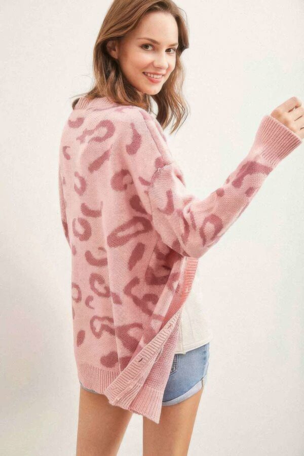 Leopard Button-Down Cardigan – Soft Knit