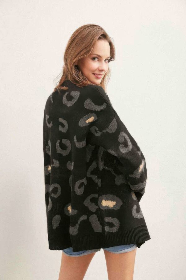 Leopard Print Button-Down Cardigan – Lightweight Knit