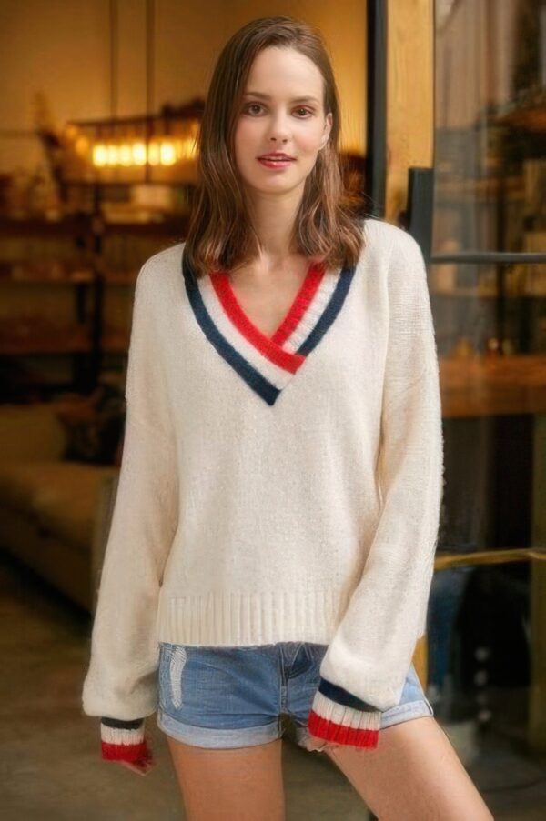 Overlap V-Neck Pullover Sweater – Soft Knit