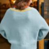 Overlap V-Neck Sweater – Soft Knit Relaxed Pullover