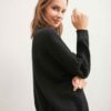 Solid Sweater with Contrast Color Buttons