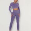 Seamless Space-Dye Crop Top & High-Waist Leggings