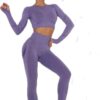 Seamless Space-Dye Crop Top & High-Waist Leggings