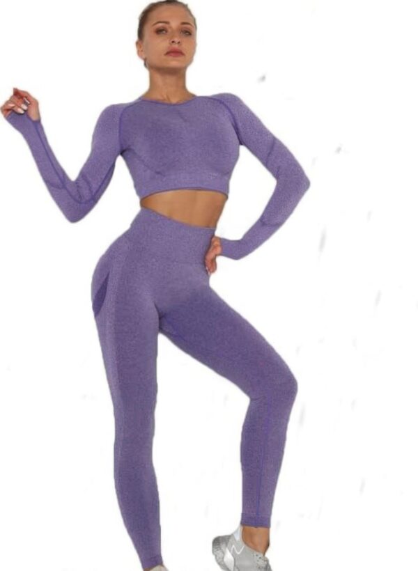 Seamless Space-Dye Crop Top & High-Waist Leggings