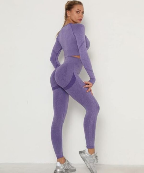 Seamless Space-Dye Crop Top & High-Waist Leggings