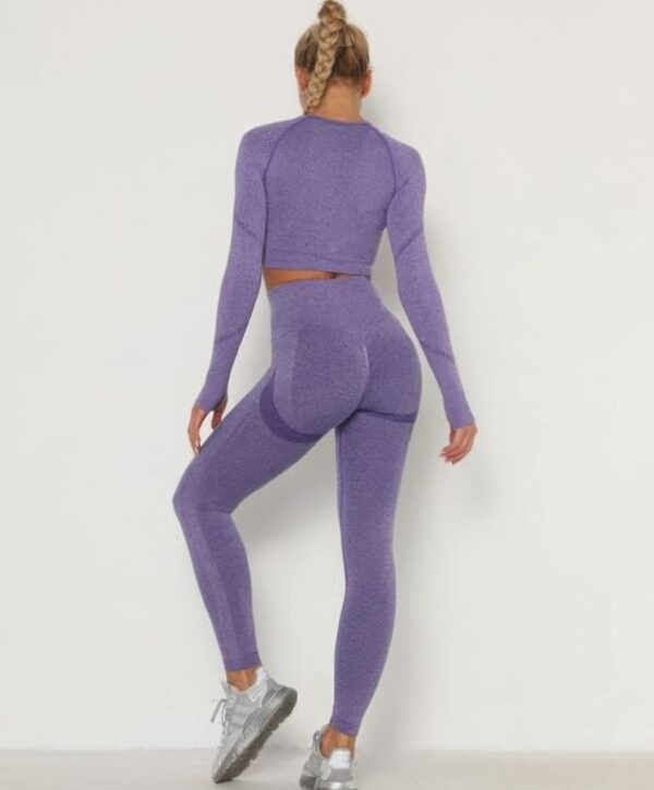 Seamless Space-Dye Crop Top & High-Waist Leggings