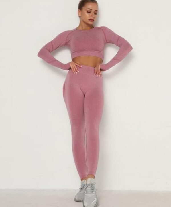 Seamless Space Dye Active Set – Crop Top & Leggings