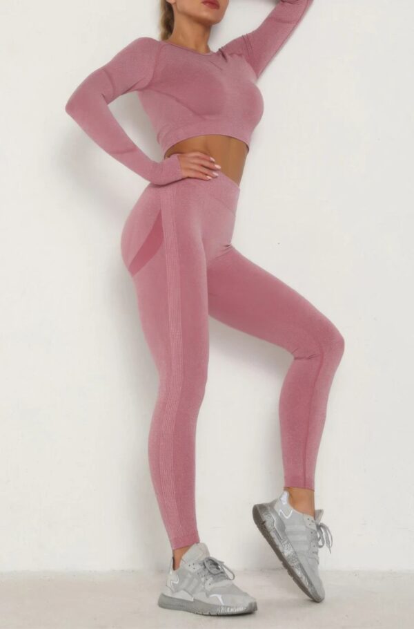 Seamless Space Dye Active Set – Crop Top & Leggings