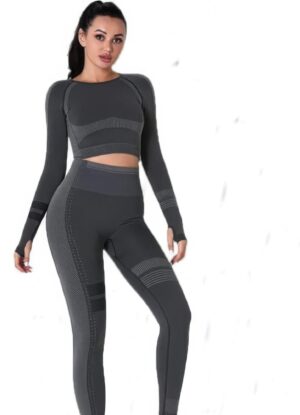 Seamless Long Sleeve Yoga Set – High-Waist Leggings