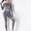 Seamless Long-Sleeve Yoga Set – High-Waist Leggings