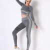 Seamless Long-Sleeve Yoga Set – High-Waist Leggings