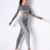 Seamless Long-Sleeve Yoga Set – High-Waist Leggings