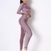 Seamless Long-Sleeve Yoga Set – Crop Top & High-Waist Leggings