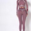 Seamless Long-Sleeve Yoga Set – Crop Top & High-Waist Leggings