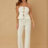 Strapless Scrunched Two-Piece Set – Golden Stone