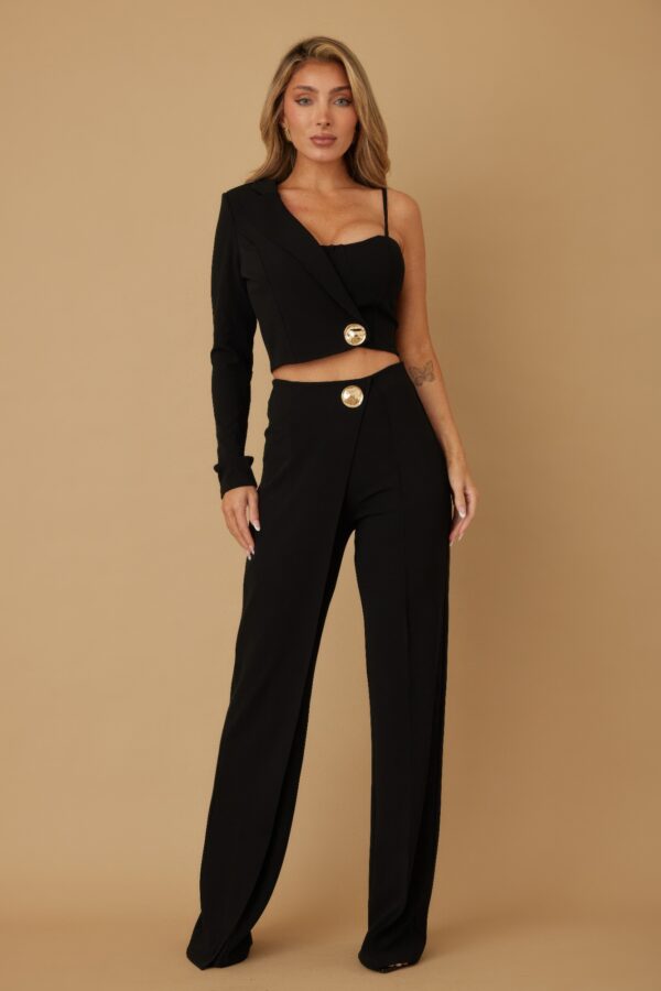 Asymmetrical Half-Sleeve Two-Piece Set
