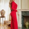 Asymmetric Half-Sleeve Two-Piece Set – Stretch Blend