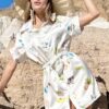 Resort Mini Dress – Flowy Tropical Print