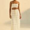 Sky Breeze Sheer Maxi Skirt – Horizontal Ruffle