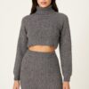 Mock Neck Knit Set – Crop Top & Mini Skirt
