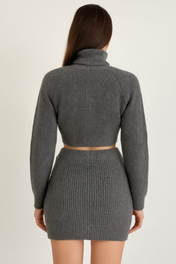 Mock Neck Knit Set – Crop Top & Mini Skirt