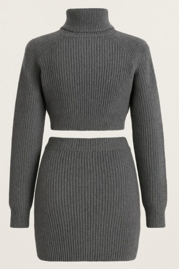 Mock Neck Knit Set – Crop Top & Mini Skirt