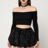 Bubble Lace-Up Mini Skirt – Low-Waist Puff Silhouette