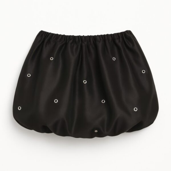 Bubble Lace-Up Mini Skirt – Low-Waist Puff Silhouette
