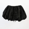 Bubble Lace-Up Mini Skirt – Low-Waist Puff Silhouette