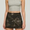 Mid-Waist Mini Skirt with Eyelet & Zipper Detail