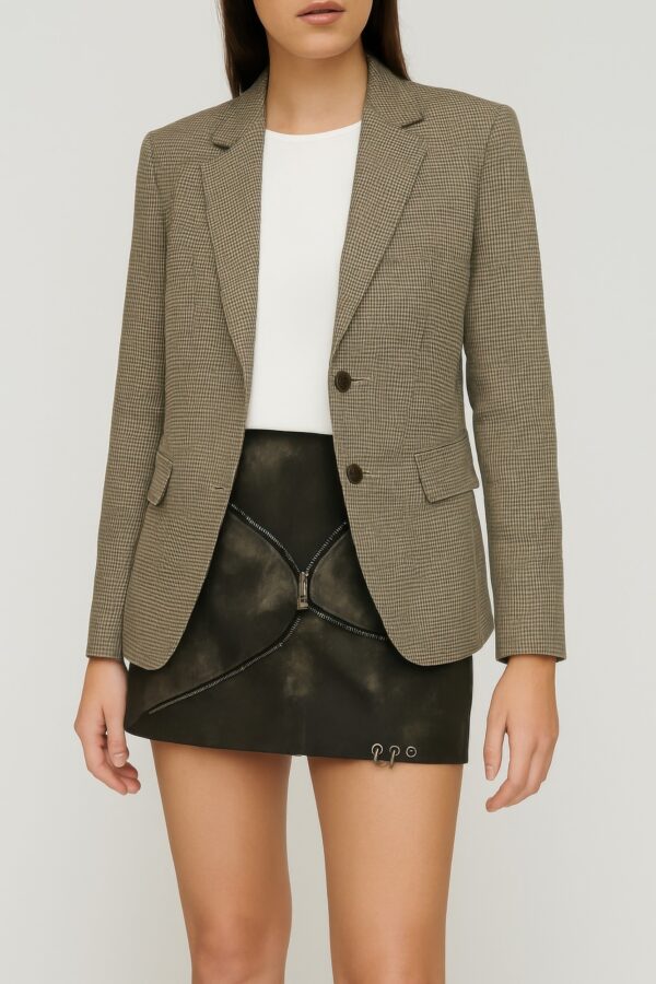 Mid-Waist Mini Skirt with Eyelet & Zipper Detail