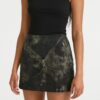 Mid-Waist Mini Skirt with Eyelet & Zipper Detail