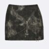 Mid-Waist Mini Skirt with Eyelet & Zipper Detail