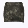 Mid-Waist Mini Skirt with Eyelet & Zipper Detail