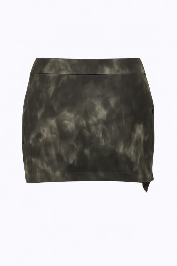 Mid-Waist Mini Skirt with Eyelet & Zipper Detail