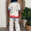 Crane & Nautical Print Shirt-Pant Set – Ivory Multi