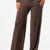 Ribbed Square-Neck Bodysuit & Wide-Leg Pants Set