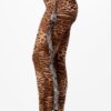 Slim High-Rise Leopard Marble Ruffle Pants