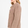 Faux Shearling Jacket with Diamond Texture – Ivory