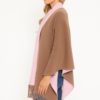 Colorblock Fringe Open Wrap – Teal & Charcoal