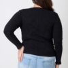Plus Size Ribbed Cutout Long Sleeve Top – Black