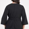 Plus Size Wrap Tie-Waist Jacket – Black
