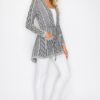 Open-Front Wool Cardigan with Belt String & Pockets
