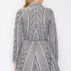 Open-Front Wool Cardigan with Belt String & Pockets