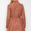 Open Wool Cardigan with Belt and Front Pockets